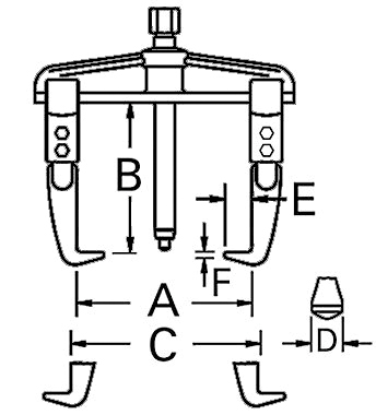 Съёмник, A=640mm/B=230mm/D=50mm.